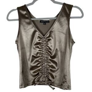 Y2K Electra Women’s Sz L Spandex Metalic Sheen Spandex Crop Top 80’s Disco Style